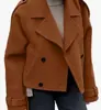 Amazon transfronterizo 2028 nuevo abrigo popular de mujer de solapa corta, estilo de oficina simple y elegante con diseño único