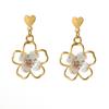 Corea del Sur temperamento ins hueco flor tridimensional estilo hada dulce francés S925 pendientes pendientes/oreja pendientes de mujer