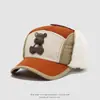 Chapéus de outono e inverno para crianças, tecido de secagem rápida, design de urso 3D, proteção quente para as orelhas, chapéu Lei Feng, boné de beisebol para alunos do ensino fundamental