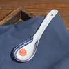 Cuchara de Cerámica Shunxiang, Blanca Pura, Cuchara Pequeña Simple para Sopa para Uso Doméstico, Cuchara Pequeña para Arroz con Color Bajo Esmalte Saludable