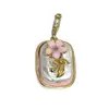 Colgante de Pintura al Óleo Serie Jardín de Monet Concha Cristal Perla de Agua Dulce Natural Collar Pulsera Colgante Barroco