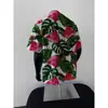 Camisa de Seda Gelo Havaiana com Estampa de Flores para Praia de Manga Curta Masculina Verão Tailândia Férias na Costa Estilo Sudeste Asiático Camisa Externa Masculina