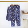 Pijamas de gaze criptografados de camada dupla ao estilo coreano terno de lapela de mangas compridas casal algodão Women's Home wear algodão japonês de Xinjiang