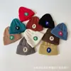Gorro de Punto Simple con Letra P Pequeña en Color Morandi para Niños y Niñas, Gorro de Lana Pullover para Bebé