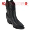 Botas Nuevas Transfronterizas para Mujer Botines Vaqueros Puntiagudos Tacón Alto Talla Grande Botas Bordadas