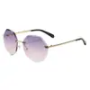 Estilo Harajuku 2026 Nuevas Gafas de Sol con Corte Angular para Rostros Redondos, Personalidad Retro Modernas Sin Marco Poligonales L