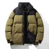 Nova Jaqueta Masculina de Algodão Grossa com Gola Alta, Jaqueta Puffer Casual de Inverno Solta, Casaco Quente, Roupa de Algodão da Moda