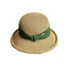 Sombrero de Copa Pequeño de Paja Fina de Borde Ancho de Gama Alta Japonés Sombrero de Paja de Borde Pequeño Protección Solar Sombrilla Sombrero de Cuenca Sombrero de Pescador Mujer