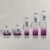 Figura de vidrio de estrella vidrio degradado púrpura set de cosméticos botella botella de loción de fondo grueso tapa de cristal tarro de crema de 50 g