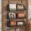 Prateleira de ganchos para porta, não requer furadeira, prateleira de armazenamento montada na parede para uso doméstico, para pendurar roupas, chapéus, bolsas e itens diversos