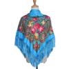 Pañuelo étnico para la cabeza, chal con borlas estampado retro para mujer, pañuelo cuadrado estampado, disponible en stock.