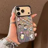 Funda de teléfono de Crayon Shin-chan para iPhone 17 Pro Max, 16 Plus, 15, 14, 13 y Apple 12, con un colorido diseño plateado