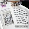 Arte de Uñas Transfronterizo Cuadros Lazo de Uñas Estilo Francés Chanel Negro y Blanco Cinta Lazo Corbata Decoración de Armadura