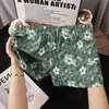 Shorts Boxer de Algodão Puro Estampado Floral Retrô, Tamanho Grande para Dormir em Casa