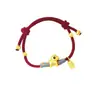 Pulsera de Hilo Rojo de la Fortuna Caballo de la Suerte con Cuentas Ojo de Gato de Cobre Chapado en Oro, Joyería de Mano Tejida Estilo Chino Nuevo