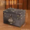 Caja de madera vintage exquisita estilo chino personalizada con cerradura, caja de almacenamiento de artículos diversos para escritorio, caja de almacenamiento de documentos, caja de madera antigua