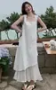 Vestido Coreano de Alta Gama Verano 2025 Nuevo Estilo Cintura Adelgazante Look Moda Patchwork Asimétrico Chaleco Falda Larga para Mujer