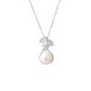 Nuevo Collar de Perlas de Plata Esterlina S925 con Bolsa Pequeña de Color Albaricoque, Zirconias Micro-incrustadas, Nicho de Lujo Ligero, Cadena Clavicular de Perlas al por Mayor