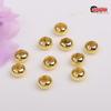 Cuentas espaciadoras de color oro de 14 quilates con orificios grandes, cuentas planas de cobre, accesorios de joyería para bricolaje, pulsera, collar, material con cuentas, venta al por mayor