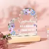 Decoração de Mesa Dia dos Namorados Amor com Base de Madeira Acrílico Transparente Dia dos Pais Ornamentos
