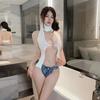 Nova lingerie sexy transfronteiriça quatro estações malha oca sem mangas justa casual cor sólida suéter sexy tentação