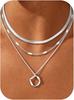 Collar de Círculos Irregulares Multicapa Transfronterizo Cobre Electrochapado Oro Real de 14K Gargantilla Apilada Joyería para Mujer