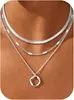 Corrente para Clavícula de Ouro 14K Banhado em Camada Dupla com Zircônia para Mulheres, Luxo Leve, Estilo Europeu e Americano Simples, Colar Versátil, Acessório da Moda e Elegante