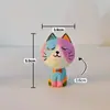 Adorno de gato de la suerte de madera tallado a mano para escritorios de oficina y mesas, decoración creativa para el hogar, decoración de regalo de cumpleaños