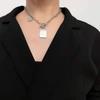 Collar con colgante de acero de titanio con etiqueta cuadrada y personalidad para hombres y mujeres, colgante con letra LOVE GRACE de hip hop, accesorios de cadena para clavícula