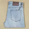 Jeans Masculino Fino para Primavera e Verão, Perna Reta, Elástico, Slim Fit, Azul Claro Lavado, Casual, Versátil, Respirável, Calça Longa