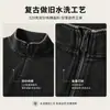 Sudadera vintage lavada transfronteriza de 320 g, hilo doble de algodón puro, hombros caídos, sudadera retro unisex con media cremallera para otoño e invierno, marca de moda