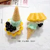 DIY resina acessórios para brinquedos de comida casquinha de sorvete epoxy capa de celular decoração de beleza ímã de geladeira chaveiro pingente