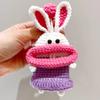 Bolsa para Llaves de Coche Lindo Dibujo Animado Hecho a Mano Lana Tejida Suministros para Coche Colgante Estuche Protector para Llaves Bolsa de Almacenamiento para Mujeres