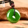 Xinjiang Mongolia Exterior Jade Hetian Jaspe Imitación Jade Blanco Hebilla de Seguridad Colgante Colgante de Jade Se Venderá Regalo Cuerda Personalizada