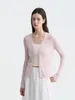 Cárdigan de punto con cuello en V, 16 g, lana de seda tipo nube, 48 puntos, marca alemana Stoll, para mujer, protección solar, camisa para aire acondicionado, novedad de principios de primavera