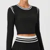 Ropa Deportiva de Yoga Transpirable de Secado Rápido de Manga Larga Ajustada de Nuevo Estilo Transfronteriza Camiseta Top para Correr Fitness Primavera y Otoño