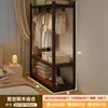 Estantería de alta calidad, armario, dormitorio, fácil de montar, adecuado para apartamentos de alquiler, perchero de metal de estilo abierto, estante de almacenamiento y armario de almacenamiento