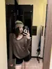 Camiseta básica ajustada de color liso con cuello en U estilo coreano, nueva colección de otoño, top tipo camiseta de manga larga suelto casual versátil simple