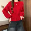 Suéter de Tricô Grosso com Gola Redonda, Cintura Marcada, Emagrecedor, Novo Design Outono/Inverno 2026 para Mulheres Plus Size, Versátil, Cobre a Carne