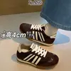 Zapatos de Entrenamiento Alemanes con Cordones Estampado de Leopardo de Cuero Genuino Zapatos de Mujer Hacen que los Pies Parezcan Más Pequeños Zapatos de Forrest Gump 2026 Nuevos Zapatos Individuales Deportivos Casuales Versátiles