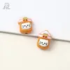 Miçangas de Liga Metálica com Gotejamento de Óleo Gatinho Cereja com Furo Reto Acessórios Manuais DIY para Contas Correntes de Celular, Pulseiras, Chaveiros, Pingentes