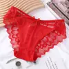 Calcinha Sexy de Renda Francesa com Laço, Vazada, Cruzada, Tule Transparente, Forro de Algodão, Calcinha Feminina Fabricante 1039