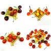 Simulação Cereja Carro Revestimento Plástico Modelo de Fruta Cereja Adereços Decorativos Ornatos de Estúdio Adereços de Educação Infantil