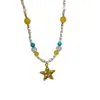 Colar Estrela do Mar Colorido com Contas para Mulheres Estilo Férias na Praia Senso de Alto Padrão Corrente para Clavícula Temperamento Fashionável Lindo Acessório