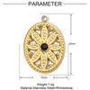 Colgante de acero de titanio con forma de ojo geométrico europeo y americano, colgante de acero inoxidable con forma de luna de amor para mujer, colgante de collar con forma de palma de elefante
