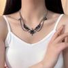 Collar de calle Hip Hop con alas de diamante de mango estilo oscuro para hombre y mujer, diseño nicho, collar que combina con todo