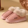 Botas de neve simples de cor sólida para mulheres, novas, de travessia de fronteira, com sola grossa, antiderrapantes, leves, quentes para outono e inverno
