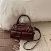 Bolsa bowling de textura diferenciada para mulheres, nova da estação, estilosa, elegante, versátil, para carregar na mão, bolsa de ombro única, bolsa transversal