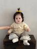 Traje de suéter francés para bebé niña Primavera y otoño Cárdigan bordado Estilo bebé a cuadros Combinación de colores Encaje Pantalones rectos