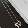 Estilo Doce de Menina Prata Fosco Zircônia Colorida Flor Margarida Borboleta Colar Grampo de Cabelo Versátil Clipes Laterais Corrente de Clavícula